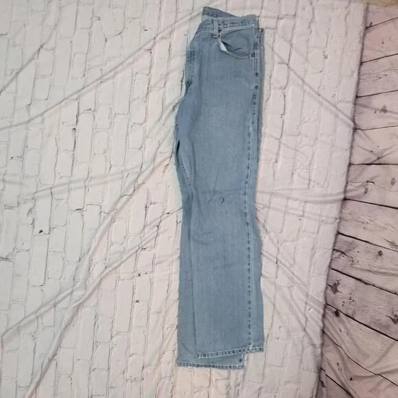 Vintage Blue Wrangler Straight Leg Jeans Mens 36w 34l - Picture 5 of 6